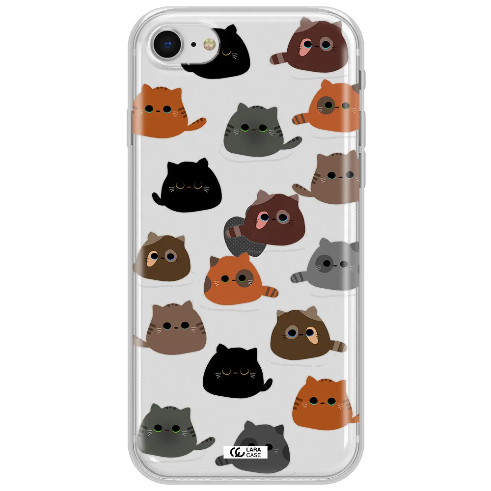 A Group Of Cats With Different Colors Apple Iphone Se 2020 Clear Tpu Case