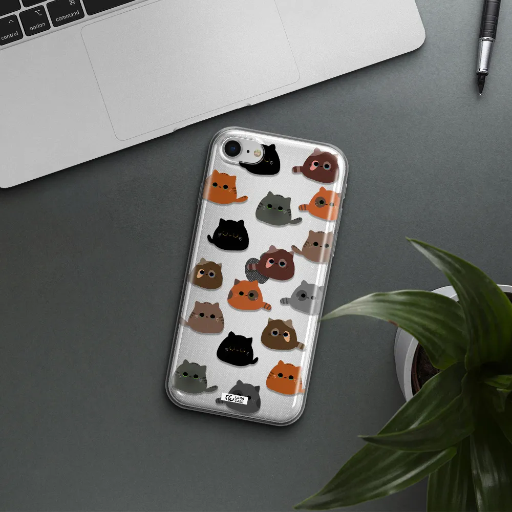 A Group Of Cats With Different Colors Apple Iphone Se 2020 Clear Tpu Case