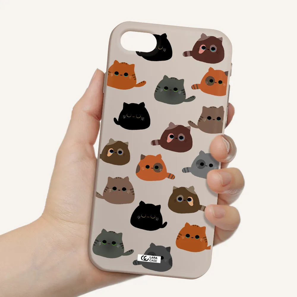 a group of cats with different colors Apple iPhone se 2020 Silicone Stone Case