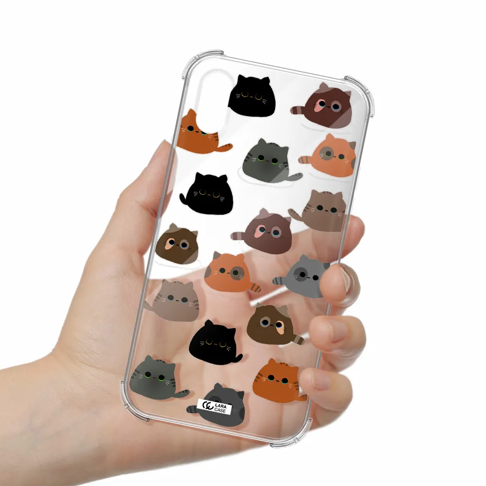 a group of cats with different colors Apple iPhone X Clear PC Case