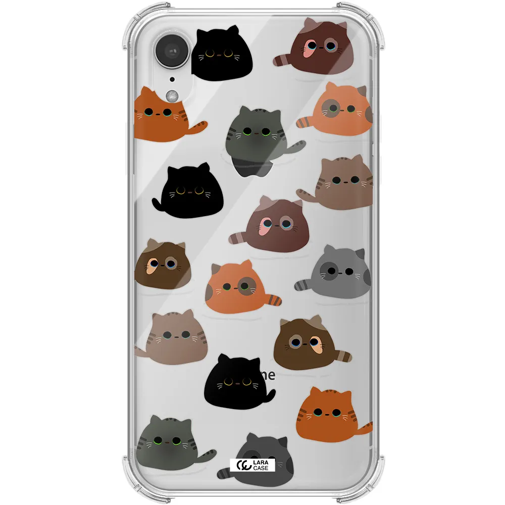 a group of cats with different colors Apple iPhone XR Clear PC Case