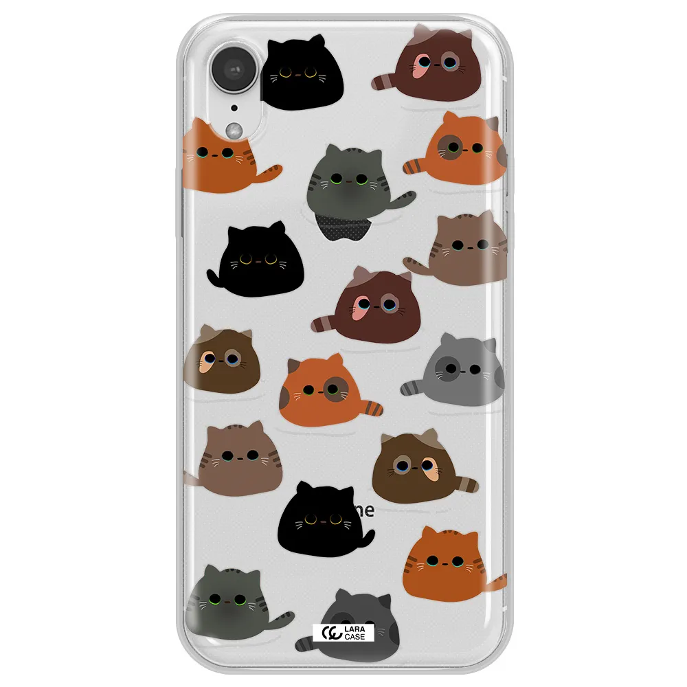 a group of cats with different colors Apple iPhone XR Clear TPU Case