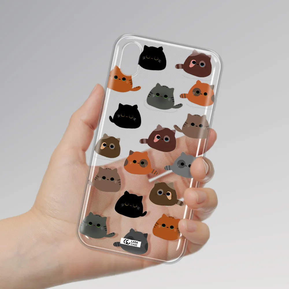 a group of cats with different colors Apple iPhone XR Clear TPU Case