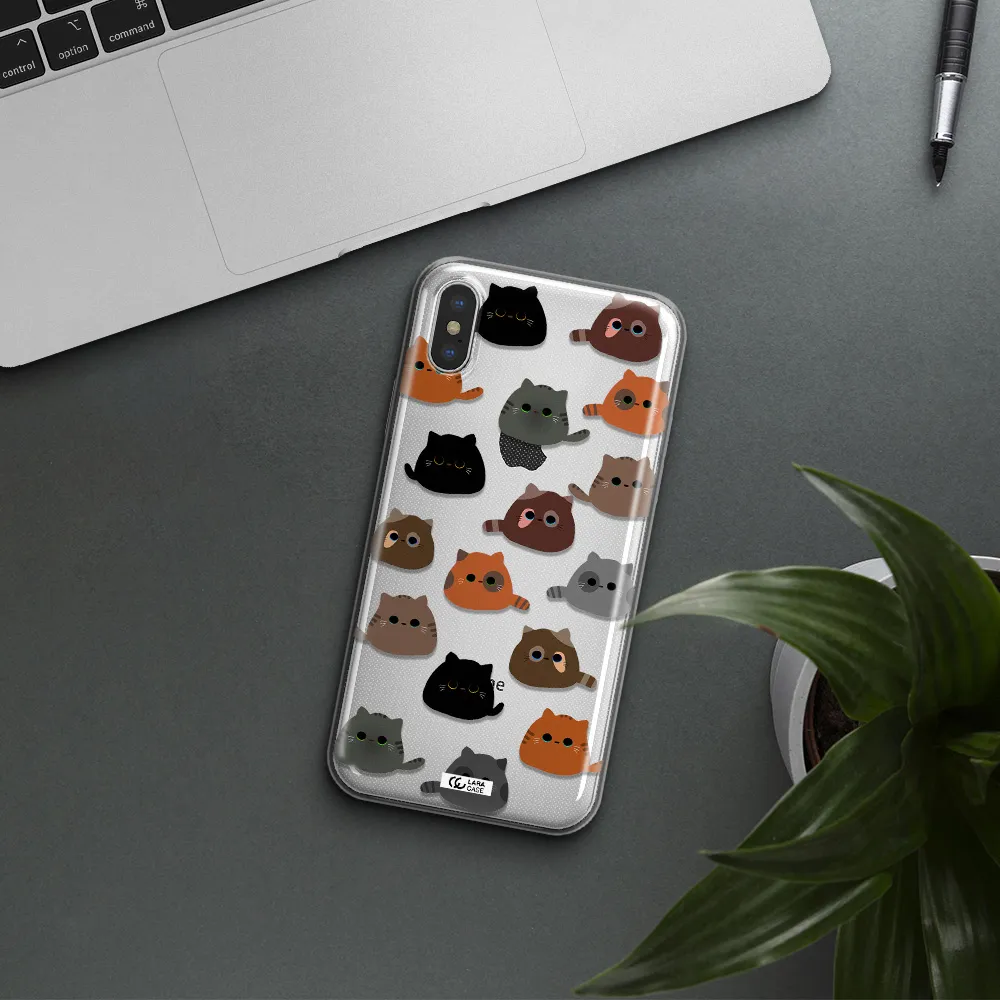 a group of cats with different colors Apple iPhone XS Clear TPU Case
