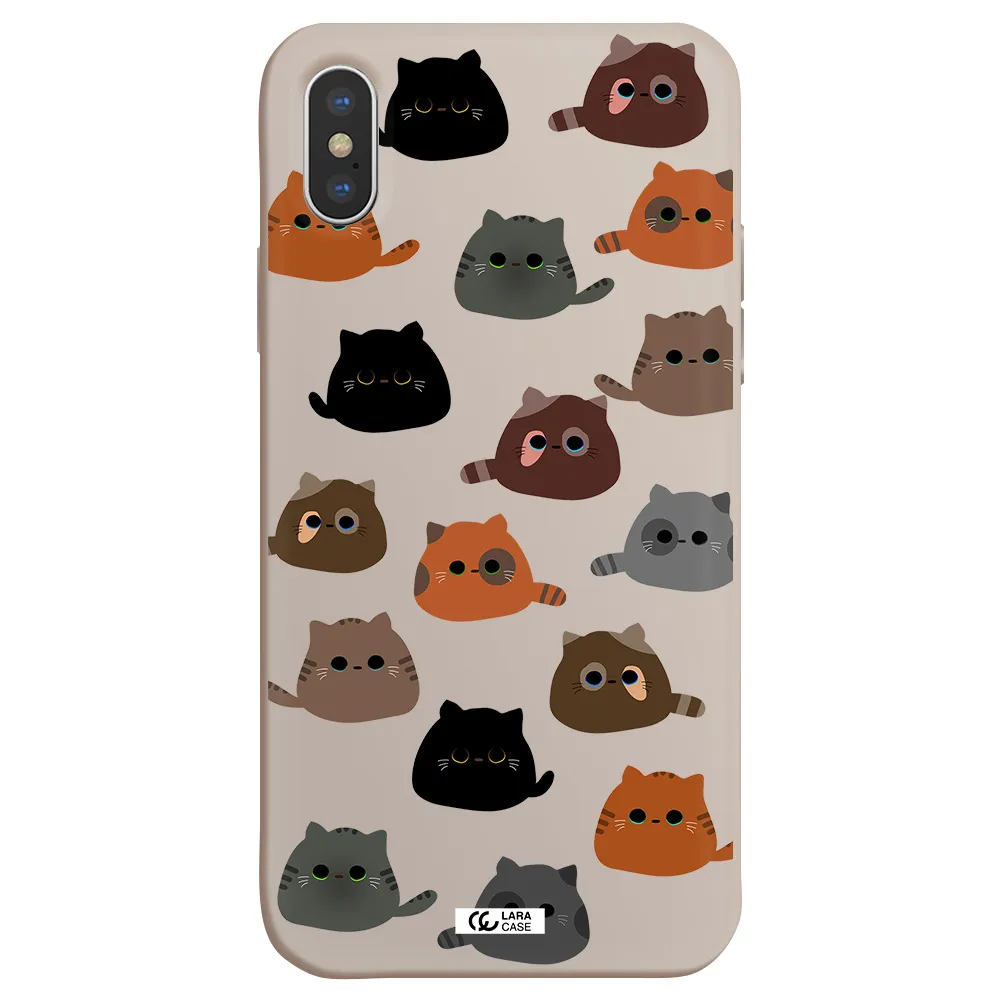 a group of cats with different colors Apple iPhone XS Silicone Stone Case