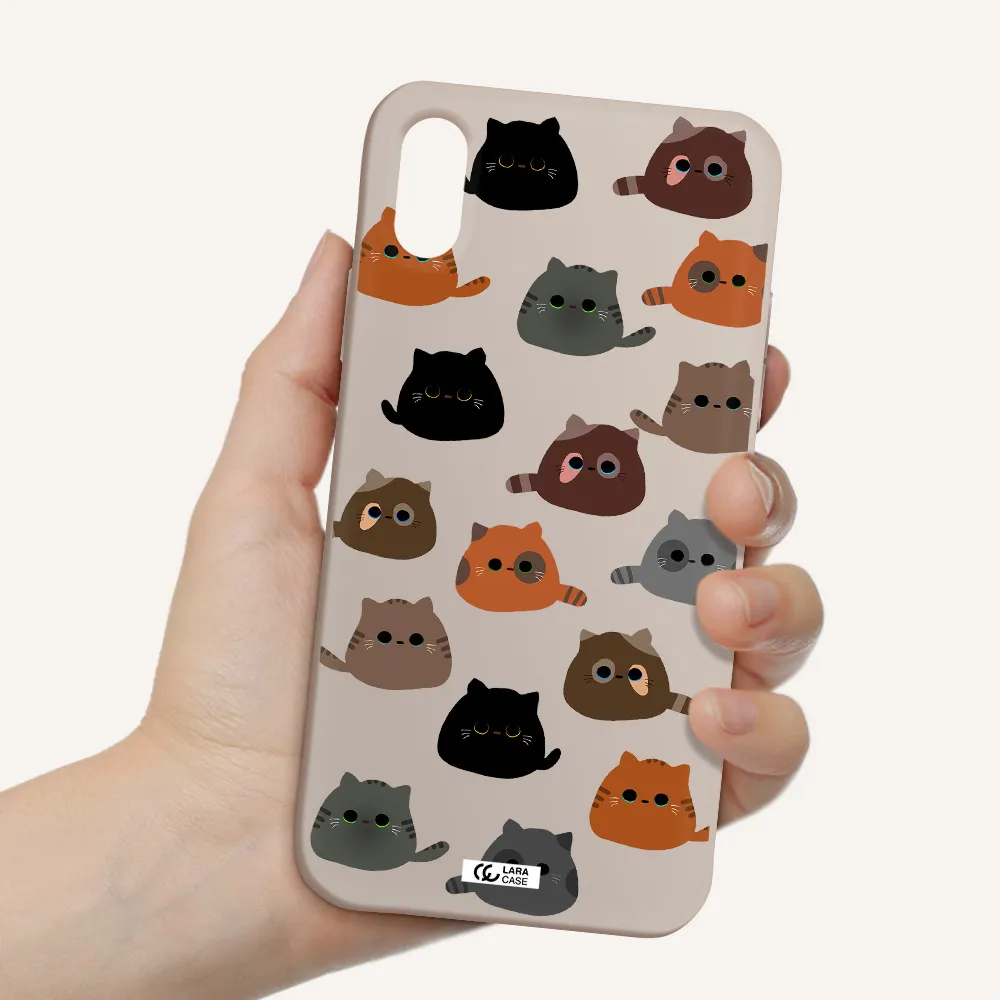 a group of cats with different colors Apple iPhone XS Silicone Stone Case