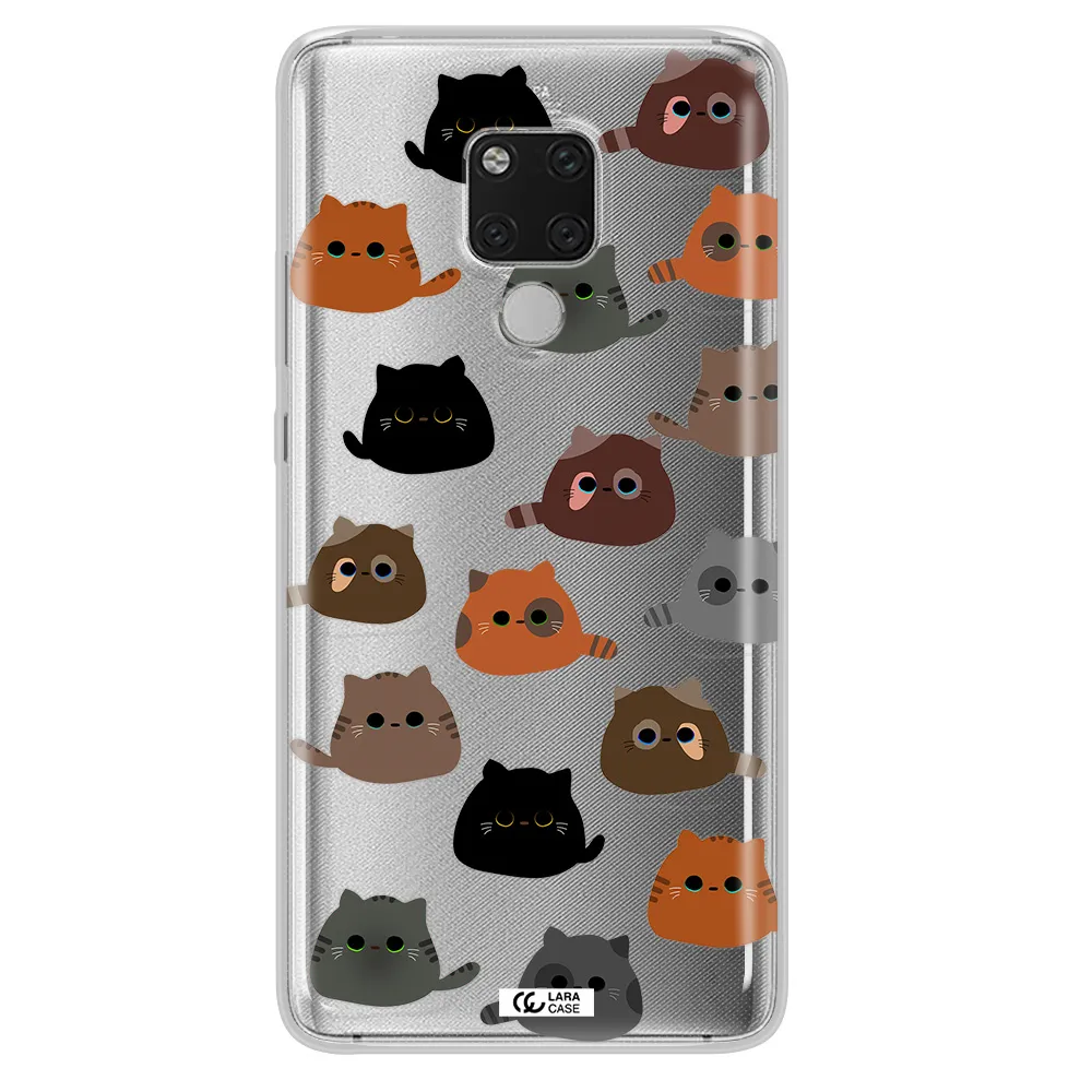 a group of cats with different colors Huawei Mate 20X Clear TPU Case