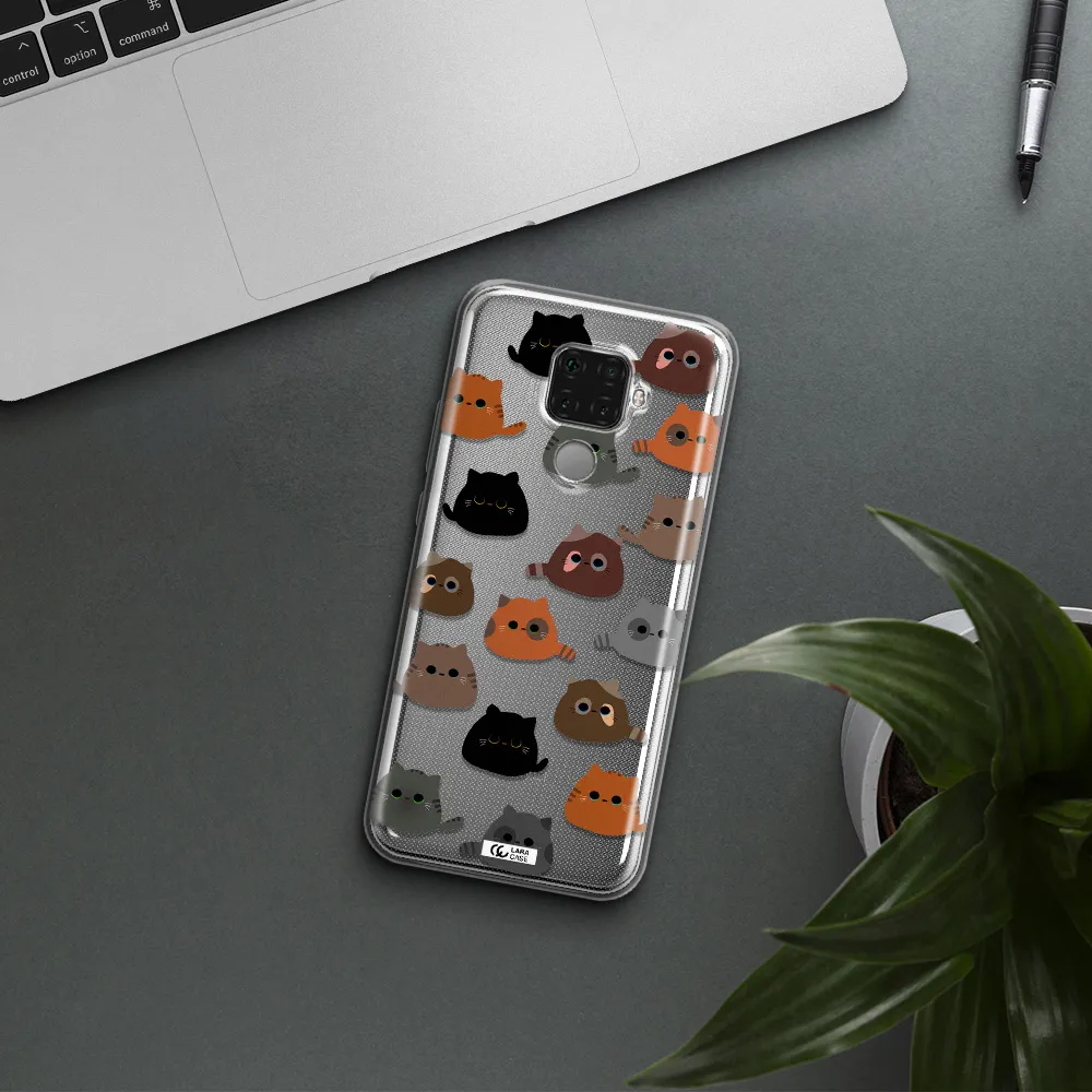 a group of cats with different colors Huawei Mate 30 Lite Clear TPU Case
