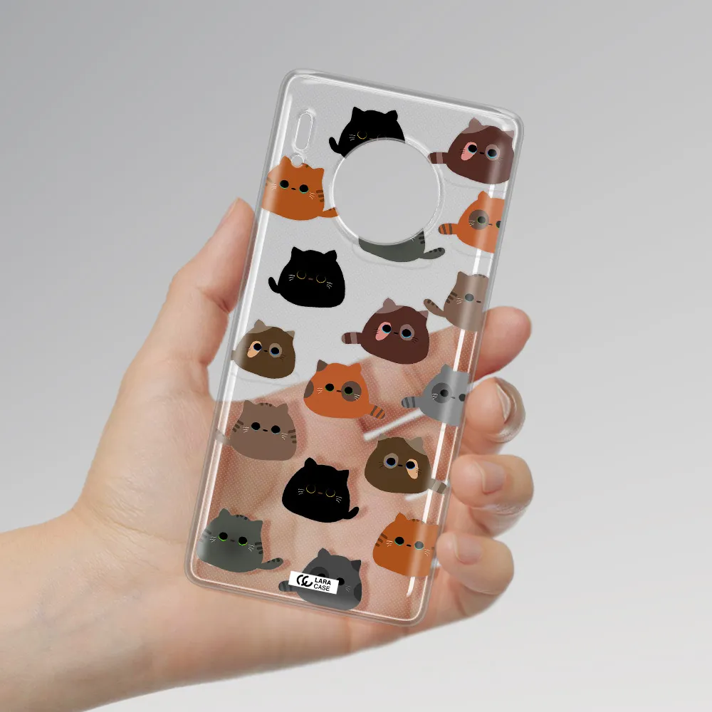 a group of cats with different colors Huawei Mate 30 Pro Clear TPU Case
