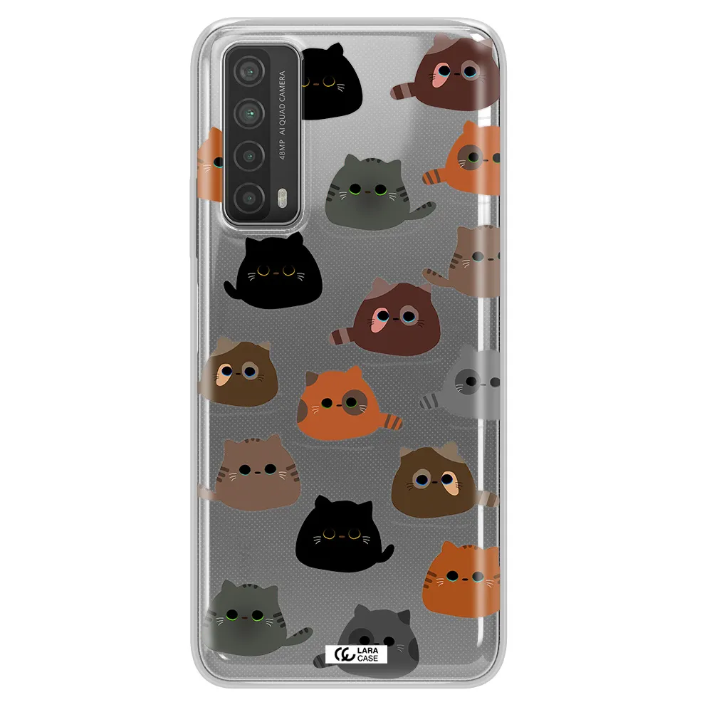 a group of cats with different colors Huawei P Smart 2021 Clear TPU Case