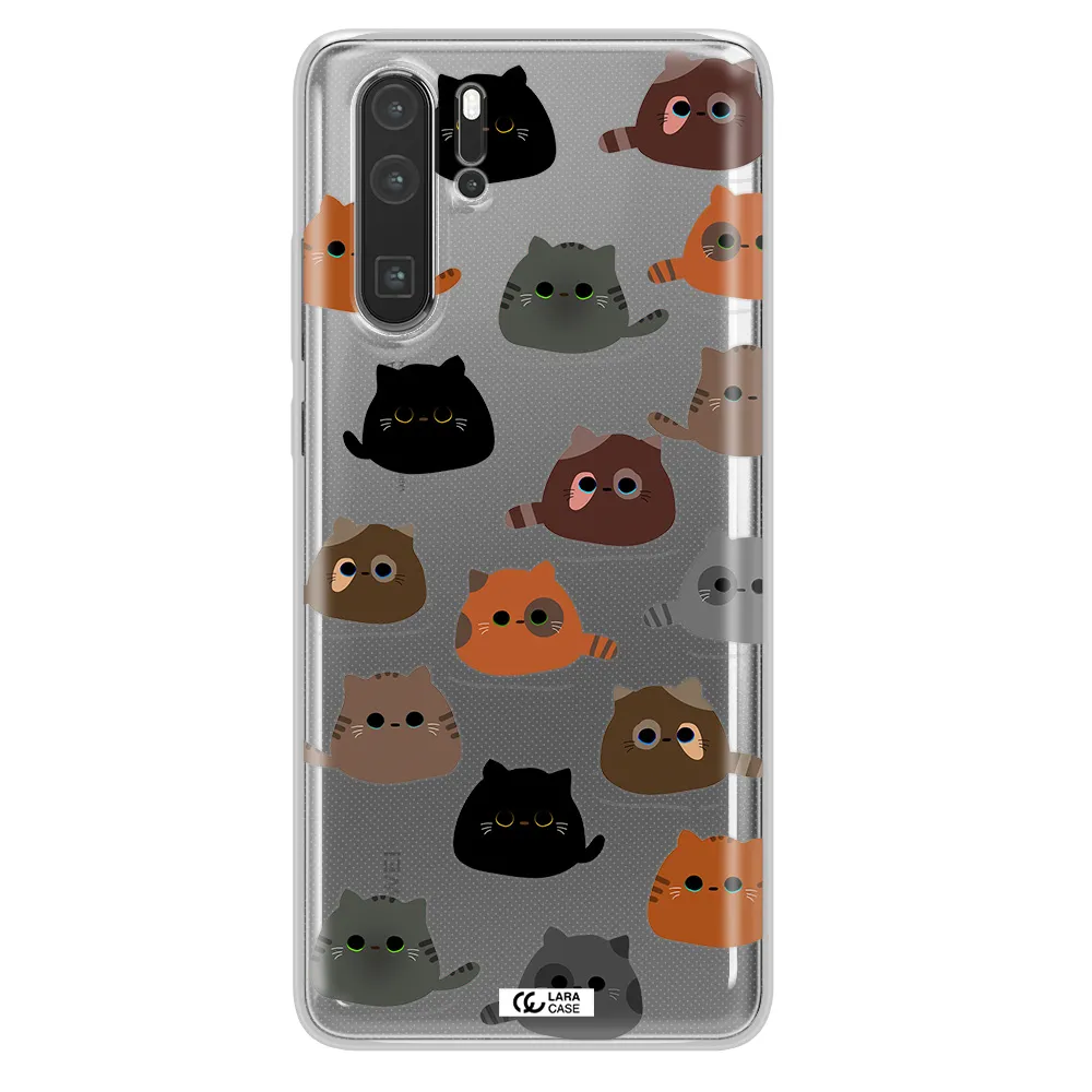 a group of cats with different colors Huawei P30 Pro Clear TPU Case