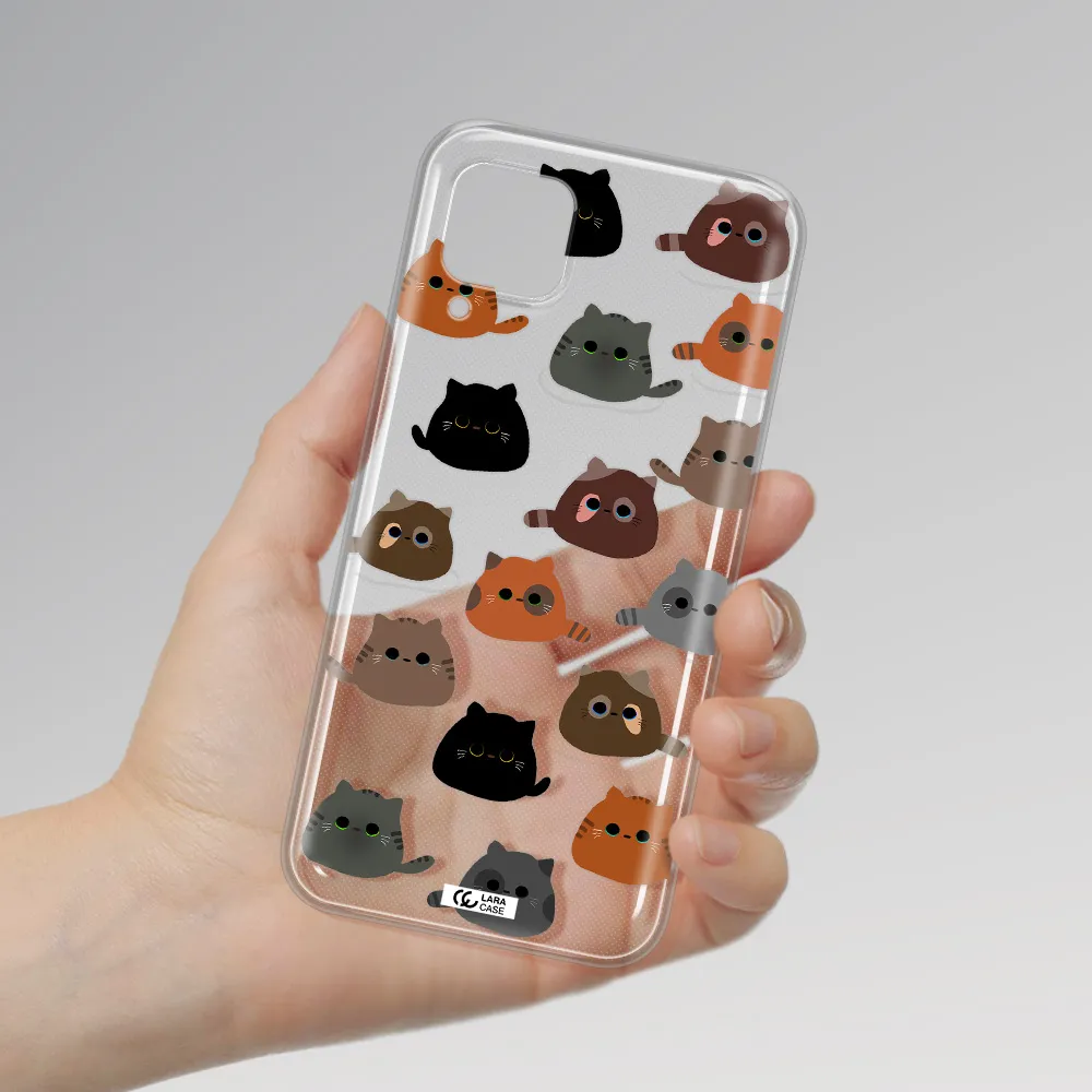a group of cats with different colors Huawei P40 Lite Clear TPU Case