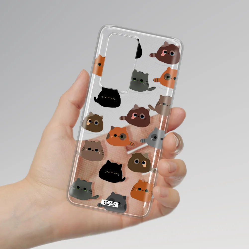 a group of cats with different colors Huawei P40 Pro Clear TPU Case