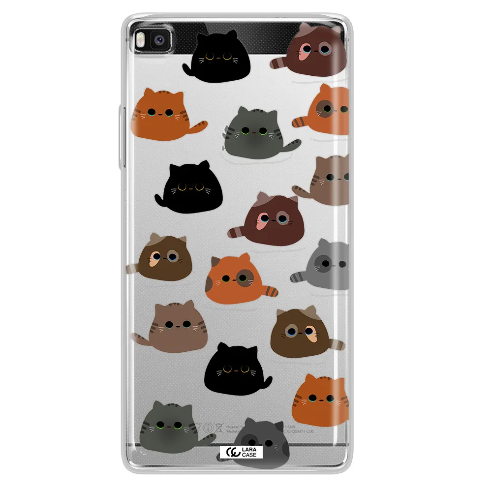 a group of cats with different colors Huawei P8 Clear TPU Case