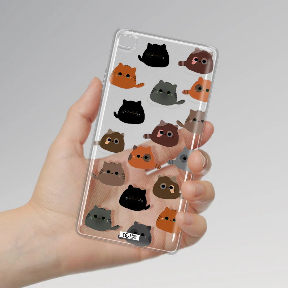 a group of cats with different colors Huawei P8 Clear TPU Case