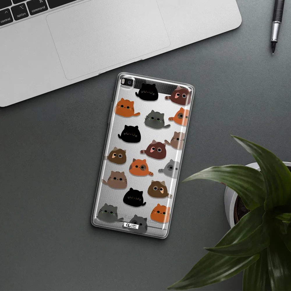 a group of cats with different colors Huawei P8 Clear TPU Case