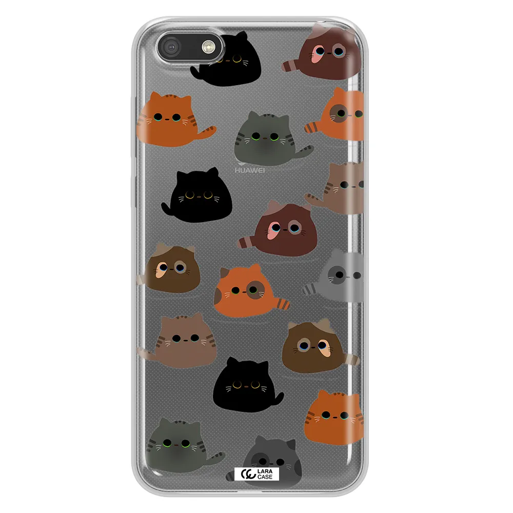 a group of cats with different colors Huawei Y5 2018 Clear TPU Case