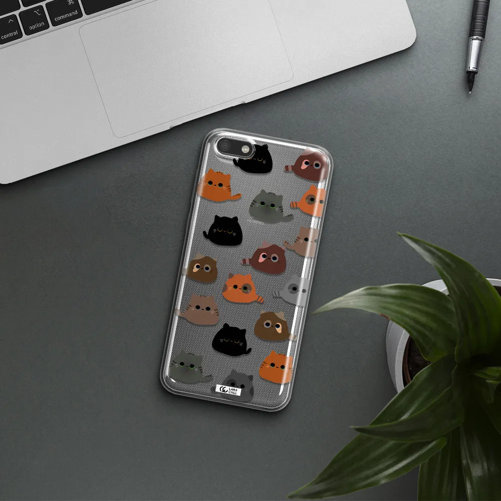 a group of cats with different colors Huawei Y5 2018 Clear TPU Case