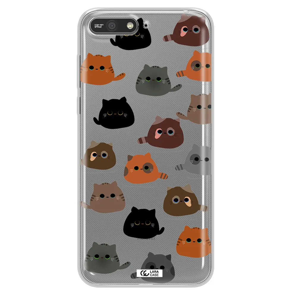 a group of cats with different colors Huawei Y6 2018 Clear TPU Case