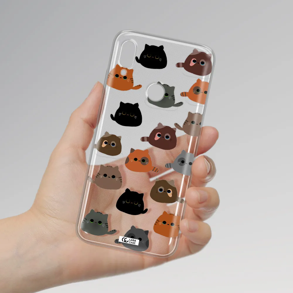 a group of cats with different colors Huawei Y6 2019 Clear TPU Case