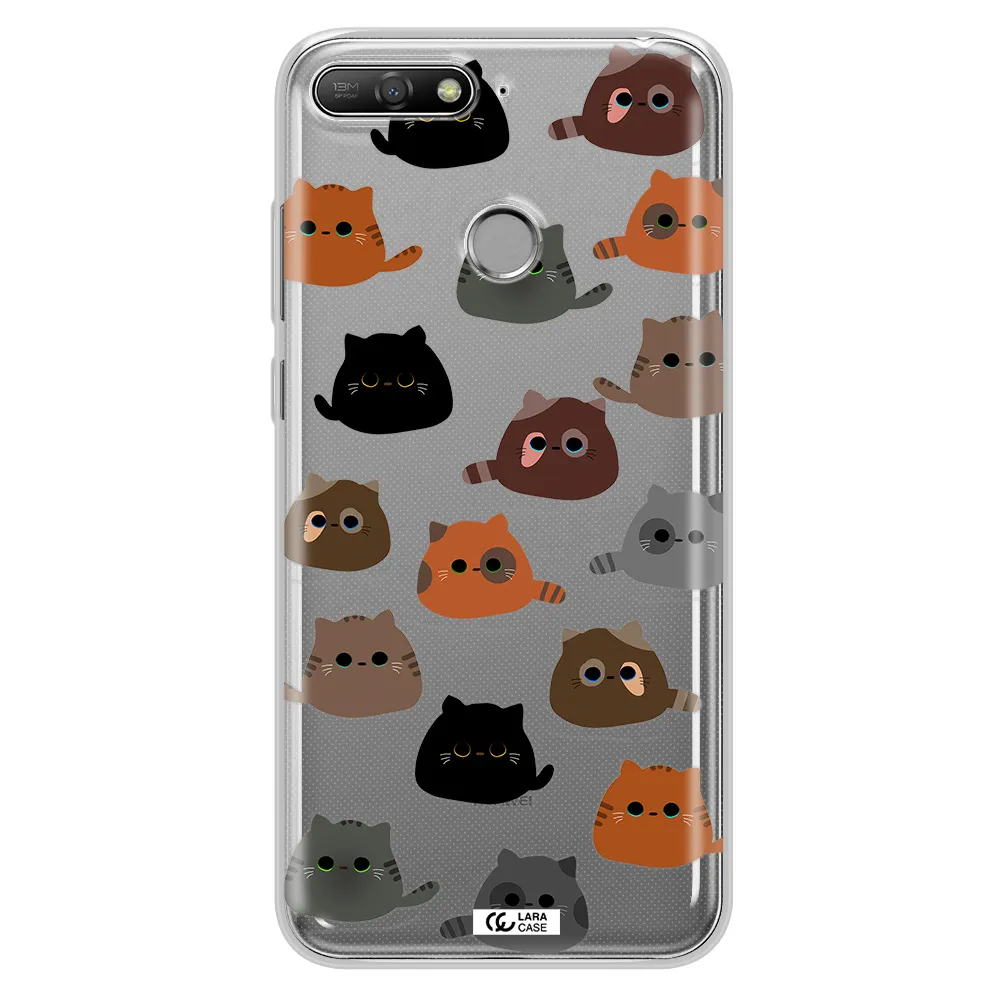 a group of cats with different colors Huawei Y6 Prime 2018 Clear TPU Case
