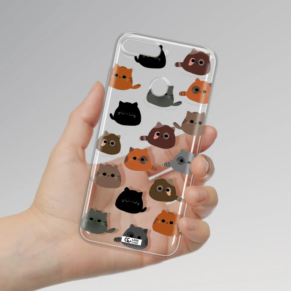 a group of cats with different colors Huawei Y6 Prime 2018 Clear TPU Case