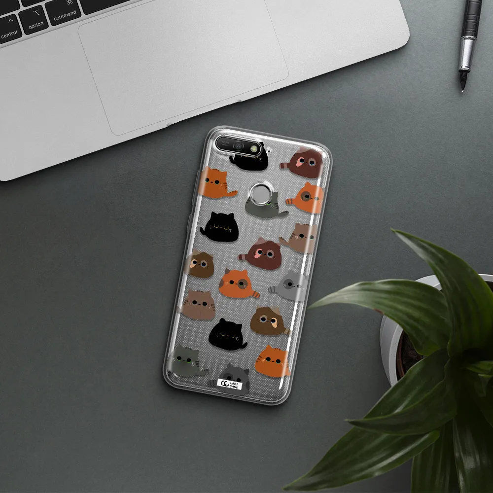 a group of cats with different colors Huawei Y6 Prime 2018 Clear TPU Case