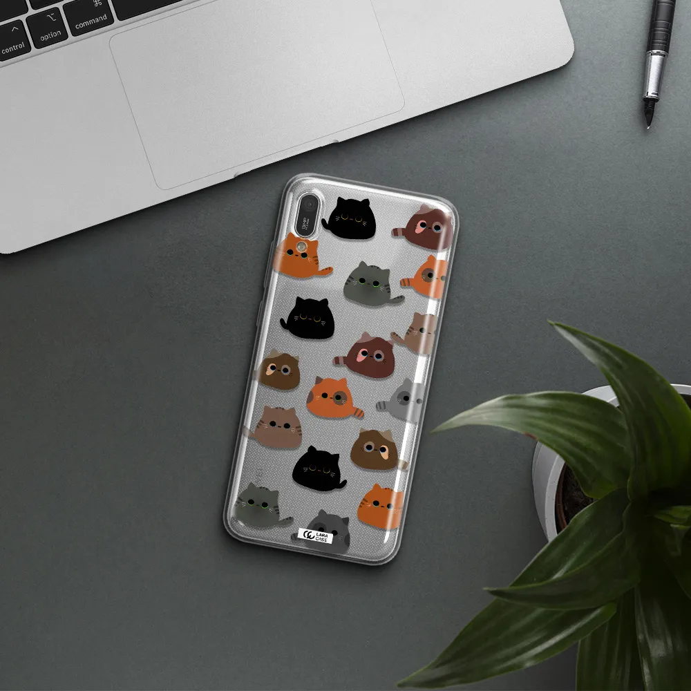 a group of cats with different colors Huawei Y6 Pro 2019 Clear TPU Case