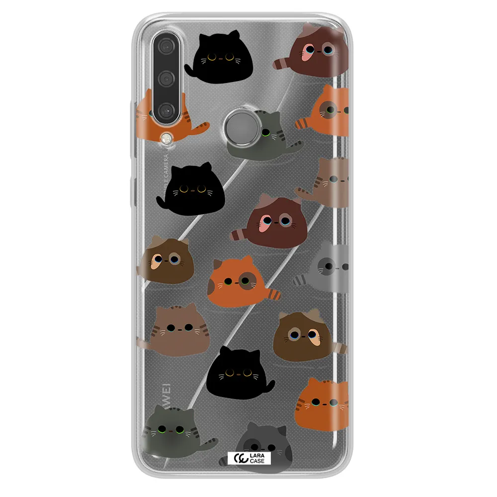 a group of cats with different colors Huawei Y6P Clear TPU Case