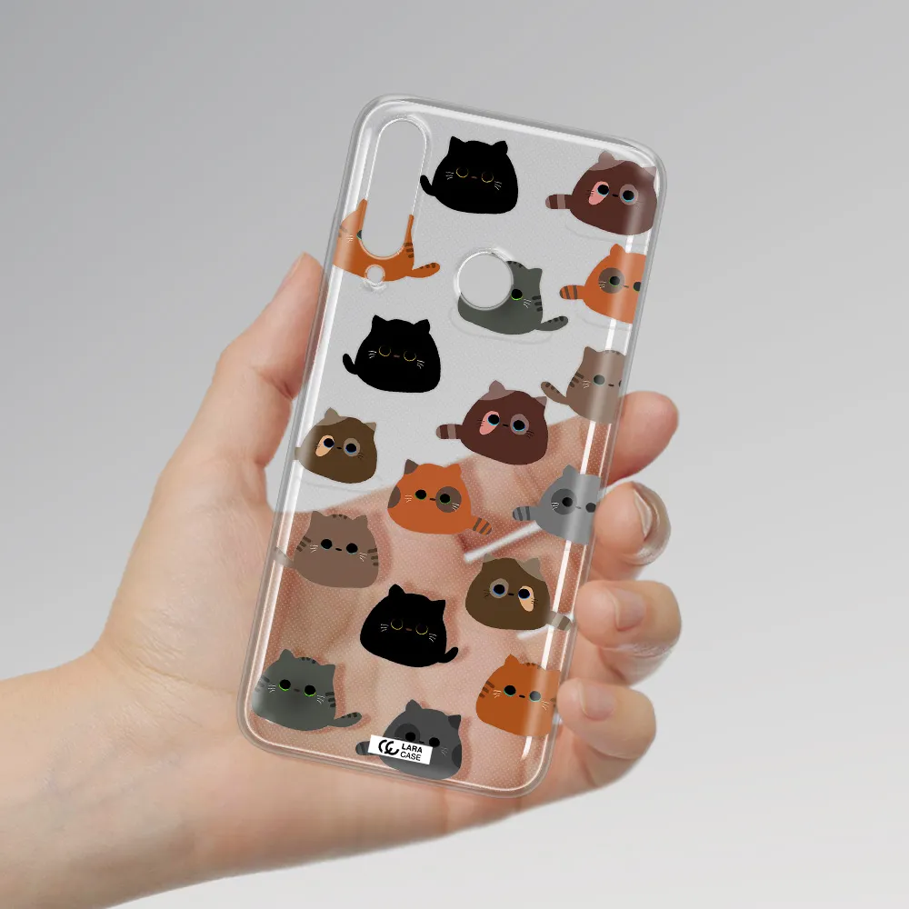 a group of cats with different colors Huawei Y6P Clear TPU Case
