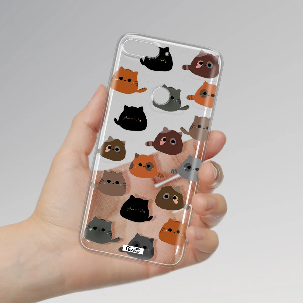 a group of cats with different colors Huawei Y7 2018 Clear TPU Case