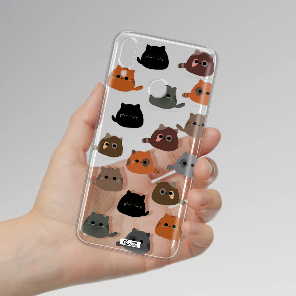 a group of cats with different colors Huawei Y7 2019 Clear TPU Case