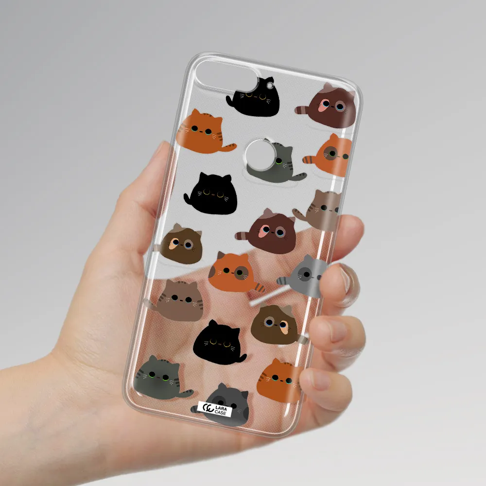 a group of cats with different colors Huawei Y7 Prime 2018 Clear TPU Case