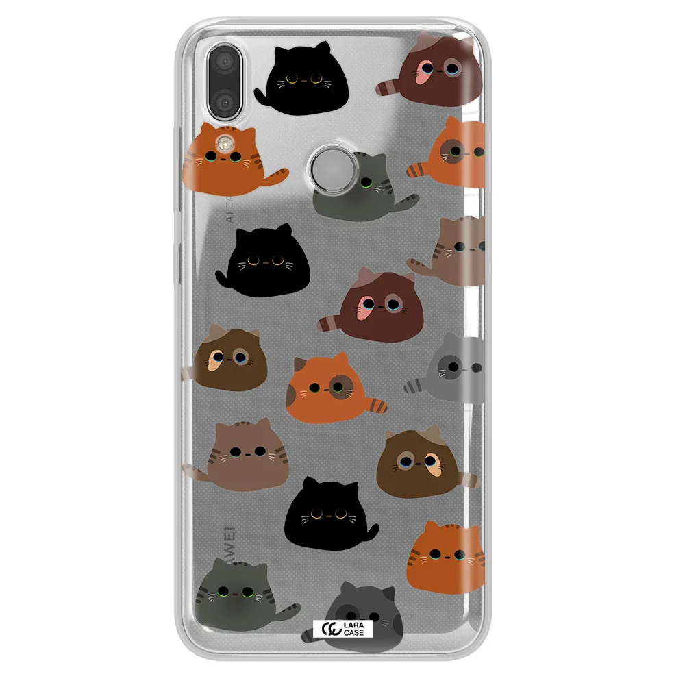 a group of cats with different colors Huawei Y9 2019 Clear TPU Case