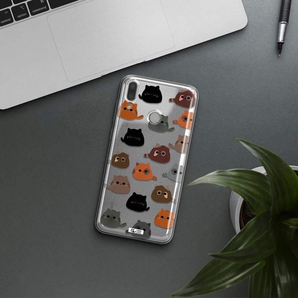a group of cats with different colors Huawei Y9 2019 Clear TPU Case