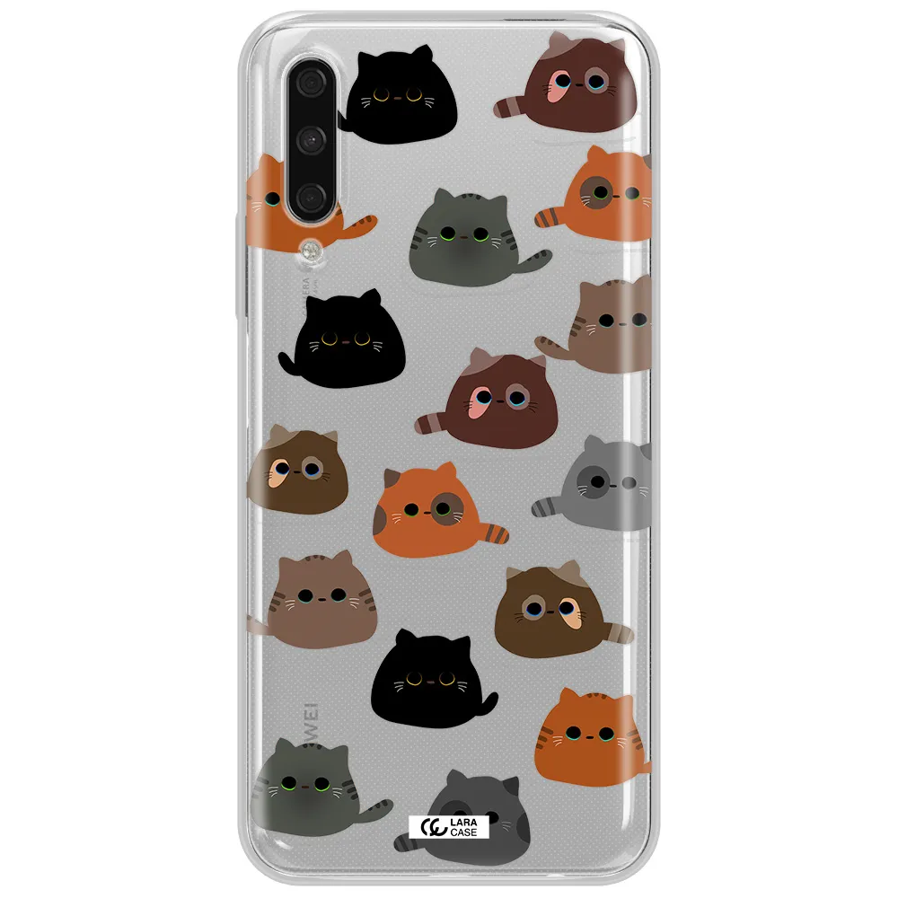 A Group Of Cats With Different Colors Huawei Y9S Clear Tpu Case