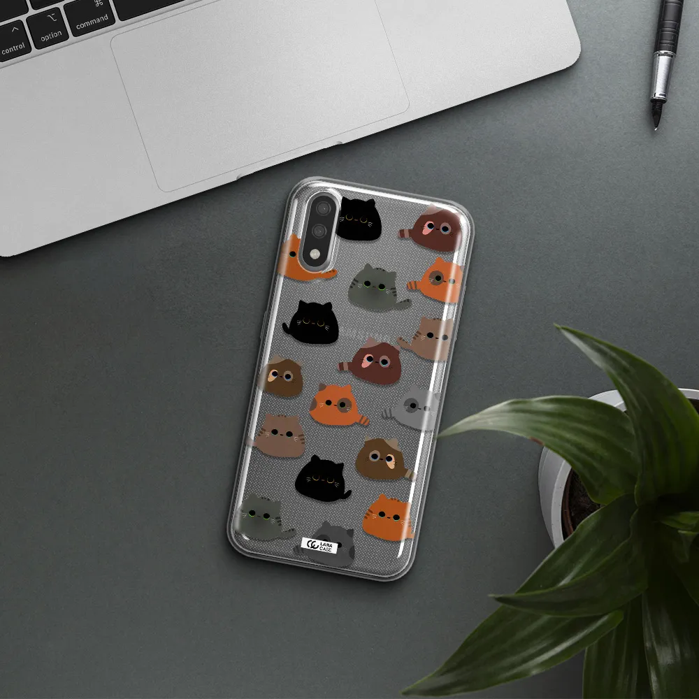 a group of cats with different colors Samsung A01 Clear TPU Case