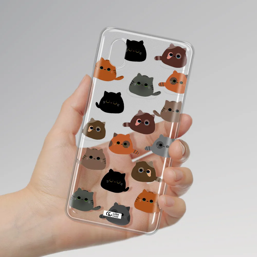 A Group Of Cats With Different Colors Samsung A01 Core Clear Tpu Case