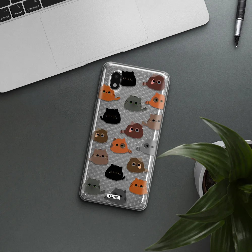 A Group Of Cats With Different Colors Samsung A01 Core Clear Tpu Case
