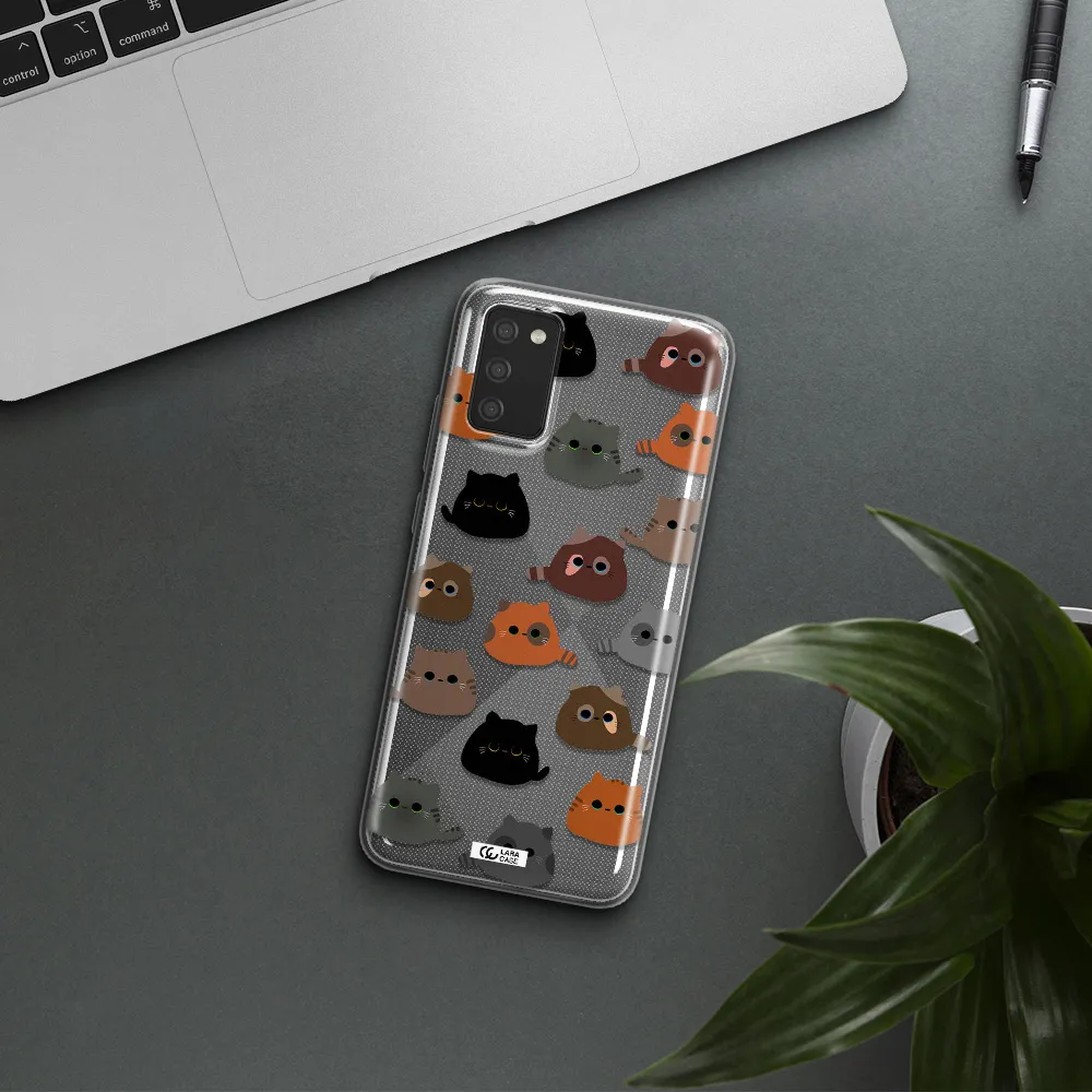 a group of cats with different colors Samsung A02S Clear TPU Case