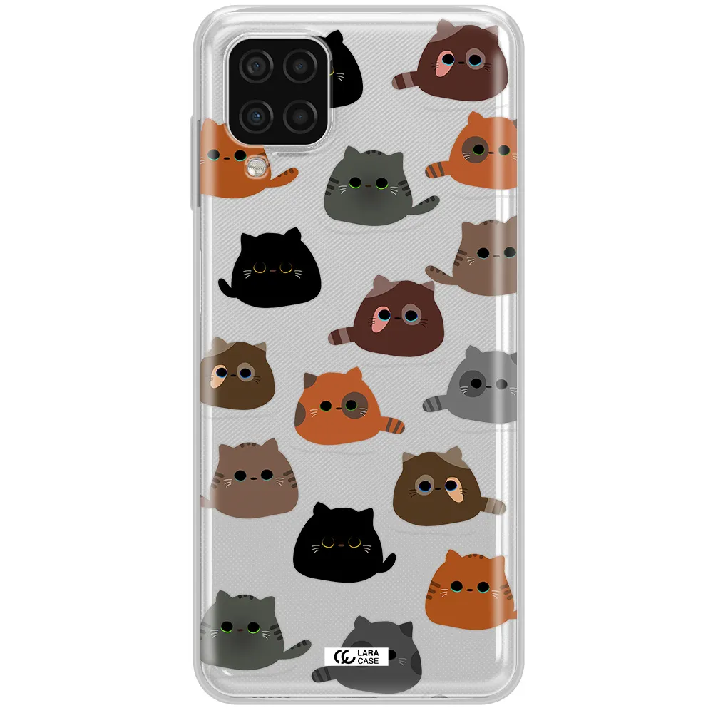 a group of cats with different colors Samsung A12 4g Clear TPU Case