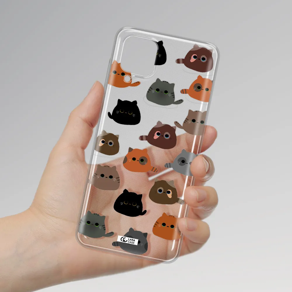 a group of cats with different colors Samsung A12 4g Clear TPU Case
