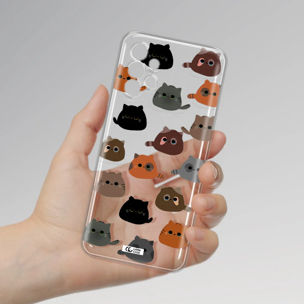 a group of cats with different colors Samsung A13 4g Clear TPU Case