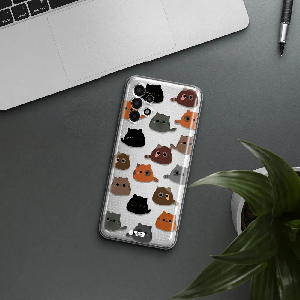 a group of cats with different colors Samsung A13 4g Clear TPU Case