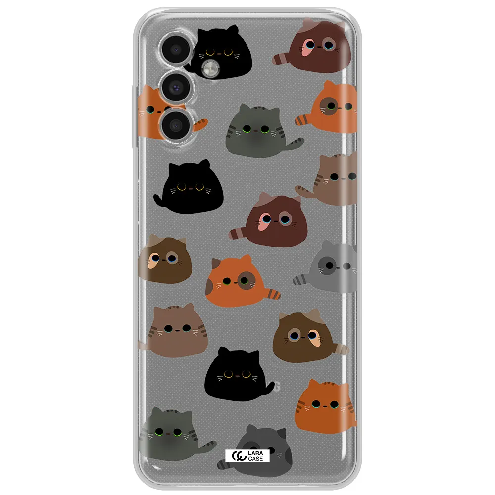 A Group Of Cats With Different Colors Samsung A13 5G Clear Tpu Case