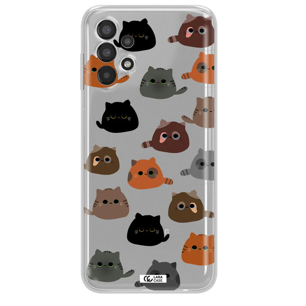 a group of cats with different colors Samsung A13 Clear TPU Case