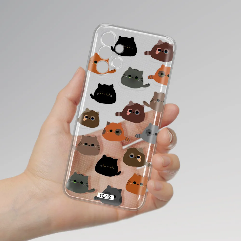 a group of cats with different colors Samsung A13 Clear TPU Case