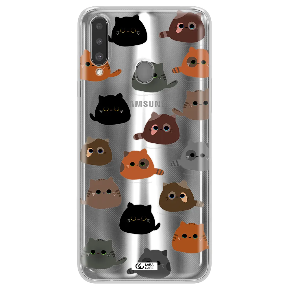 a group of cats with different colors Samsung A20S Clear TPU Case