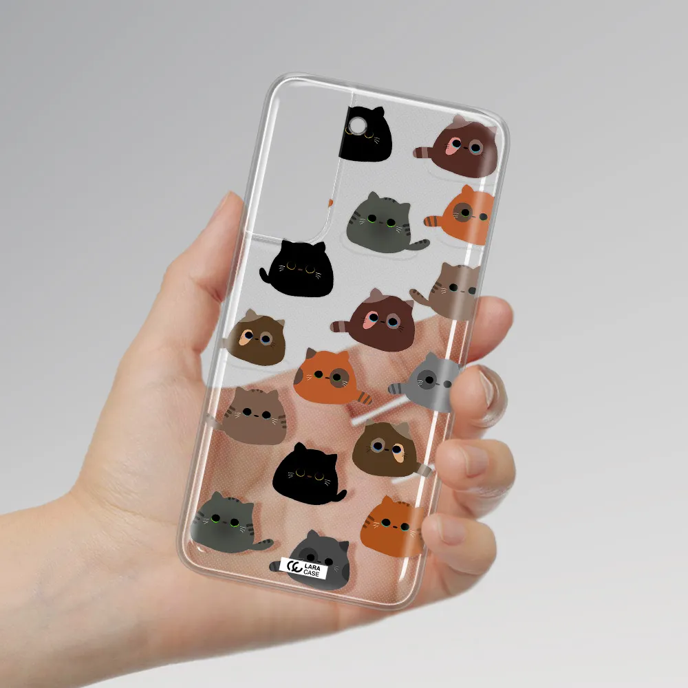 a group of cats with different colors Samsung A21 Fe Clear TPU Case
