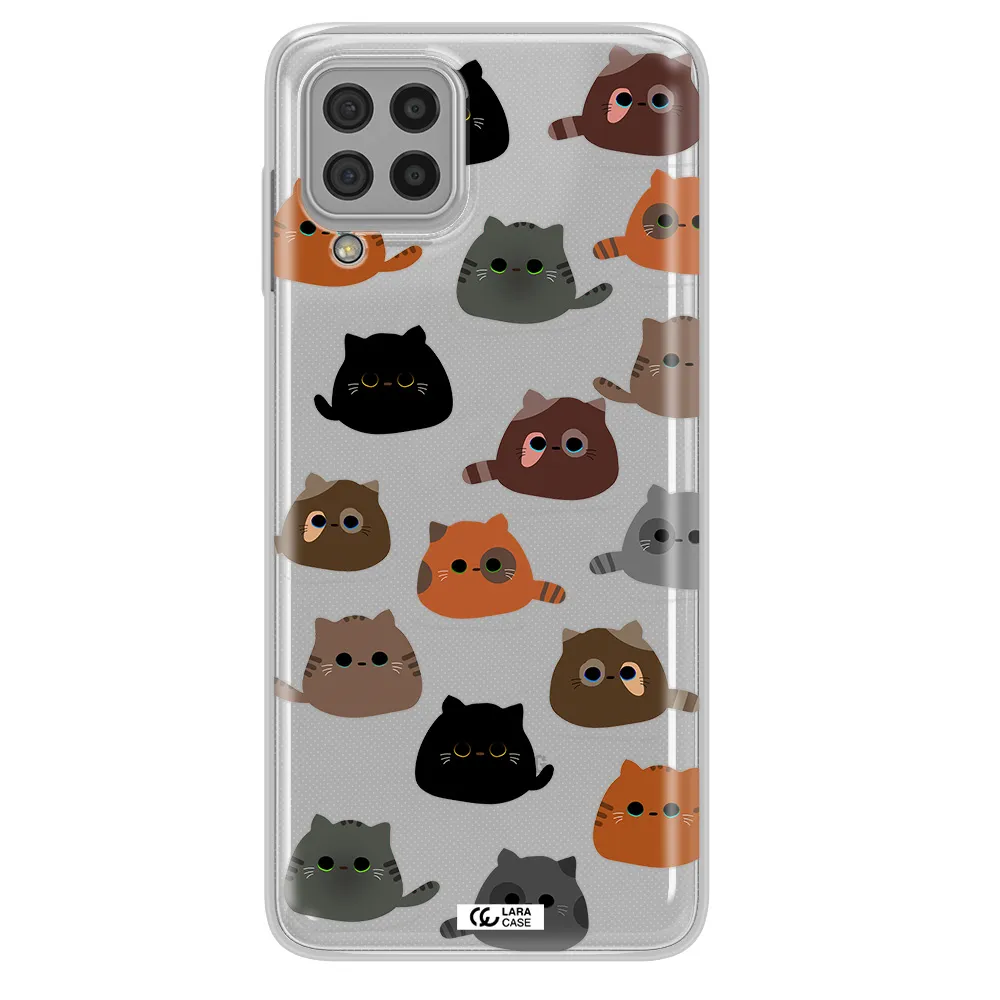 a group of cats with different colors Samsung A22 4g Clear TPU Case
